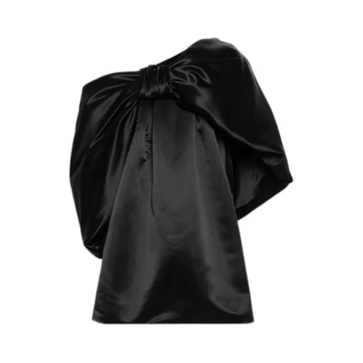 Oversize-Bow Satin Minidress