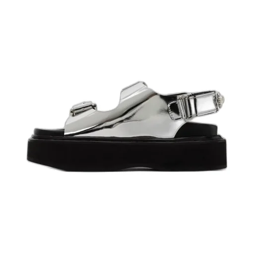 Faux Pearl Detail Flat Sandals