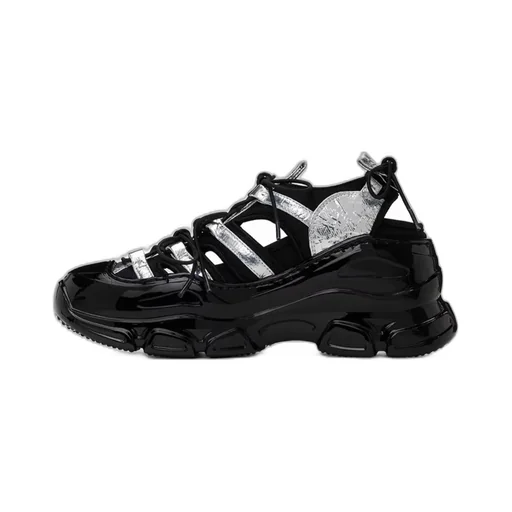 Paneled-Design Leather Sneakers