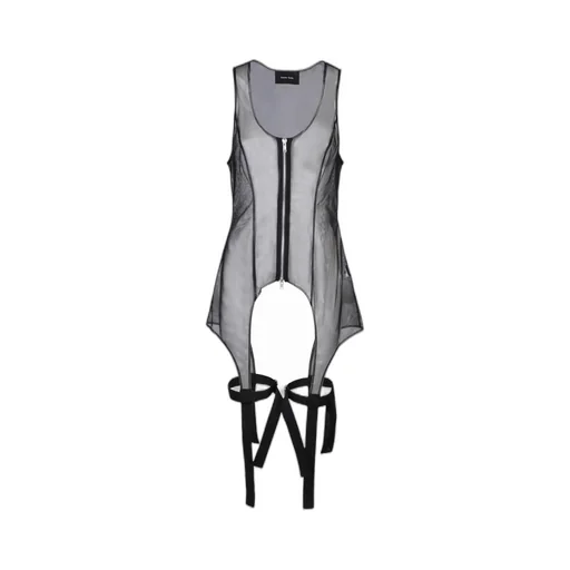 Mesh Zip-Up Bodysuit