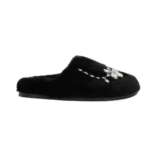 Rhinestone-Embellished Slippers