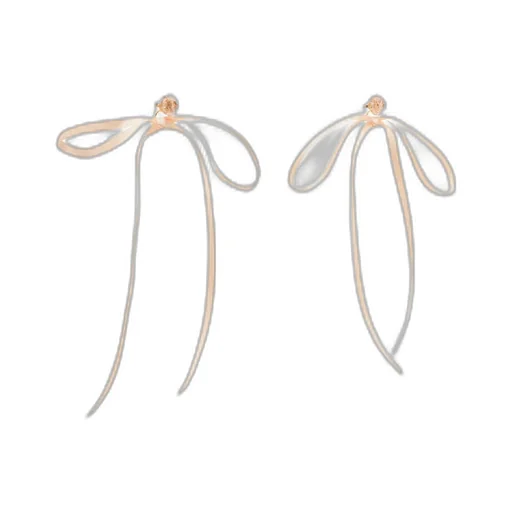 Bow Ribbon Beaded Stud Earrings