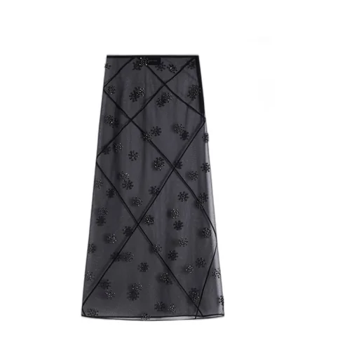 Crystal-Embellished Midi Skirt
