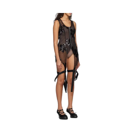 Sequined Zip-Up Bodysuit