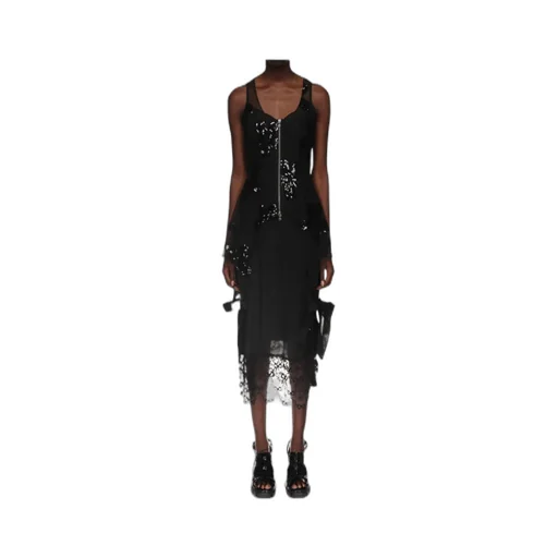 Sequined Zip-Up Bodysuit