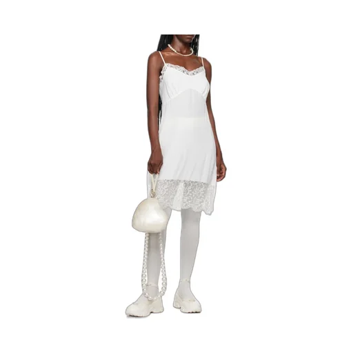 Lace-Trimmed Mid-Length Dress