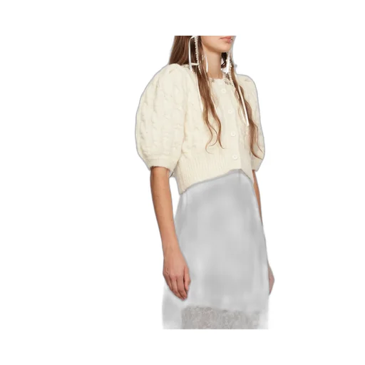 Cable-Knit Cropped Cardigan