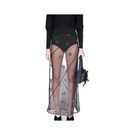 Crystal-Embellished Midi Skirt