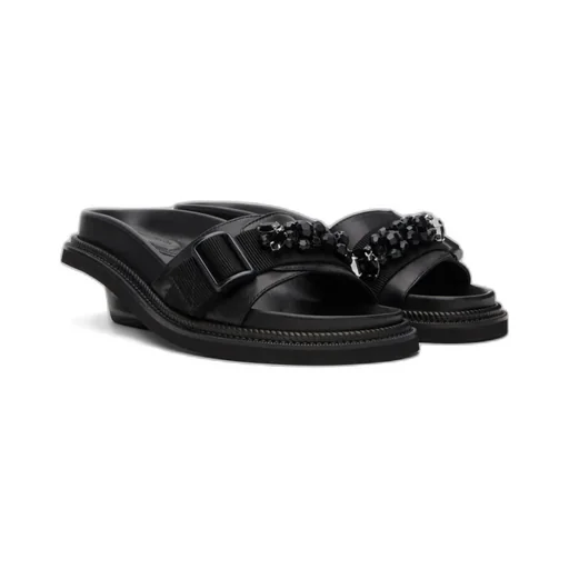 Open-Toe Leather Mules