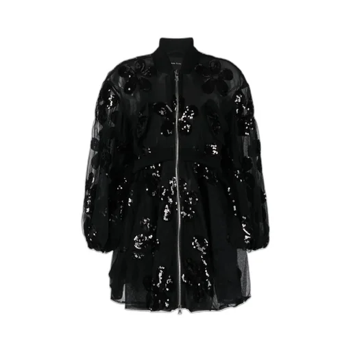 Sequin-Embellished Tulle Coat