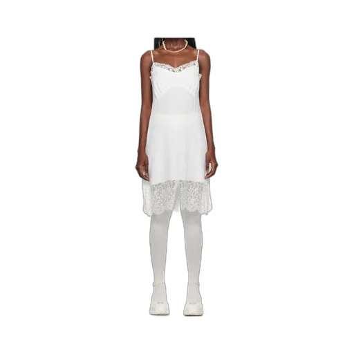 Lace-Trimmed Mid-Length Dress