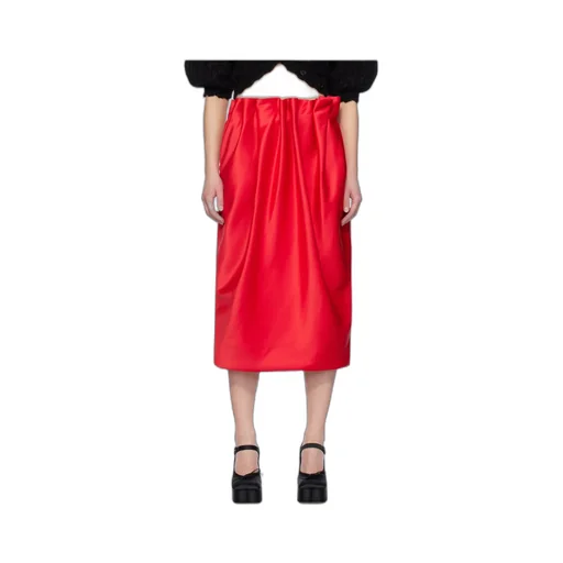Pleated Satin Pencil Skirt