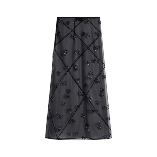 Crystal-Embellished Midi Skirt
