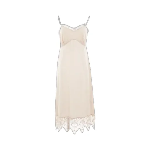 Deep Lace Trim Slip Dress