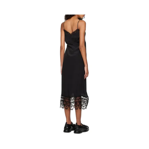 Lace-Trimmed Midi Dress