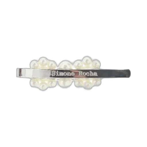 Logo Engraved Embellished Hair Clip