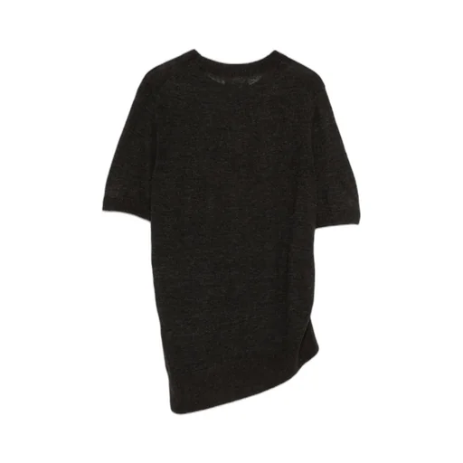 Asymmetric-Hemline Short-Sleeve T-Shirt