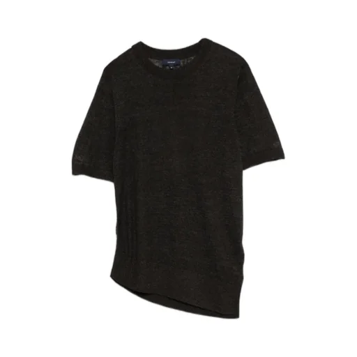 Asymmetric-Hemline Short-Sleeve T-Shirt