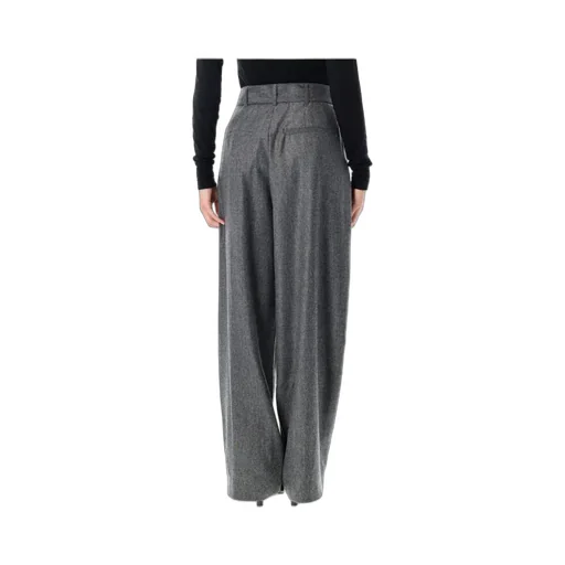 Belted Pleated Straight Trousers