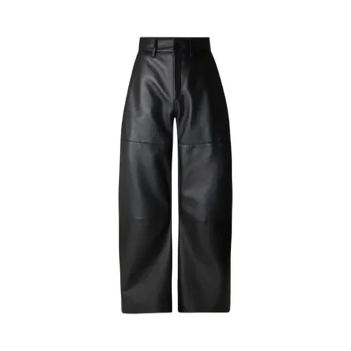 Panelled-Leather Balloon Trousers