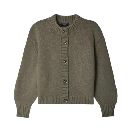 Round-Neck Wool Cardigan