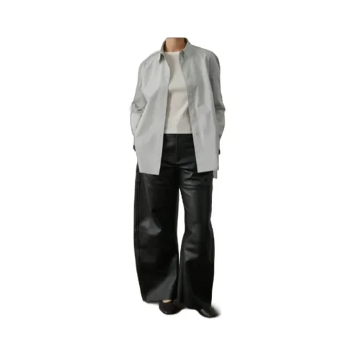Panelled-Leather Balloon Trousers