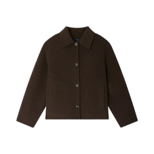 Short Double-Faced Wool Coat