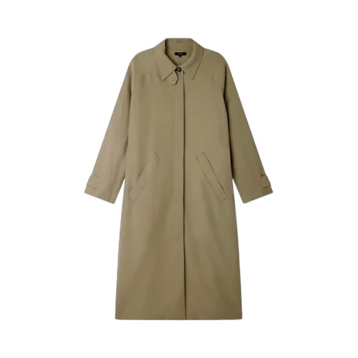 Oversized Solid Color Long Trench Coat