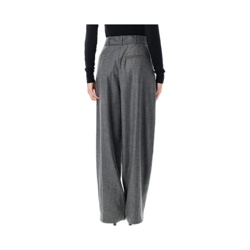 Belted Pleated Straight Trousers