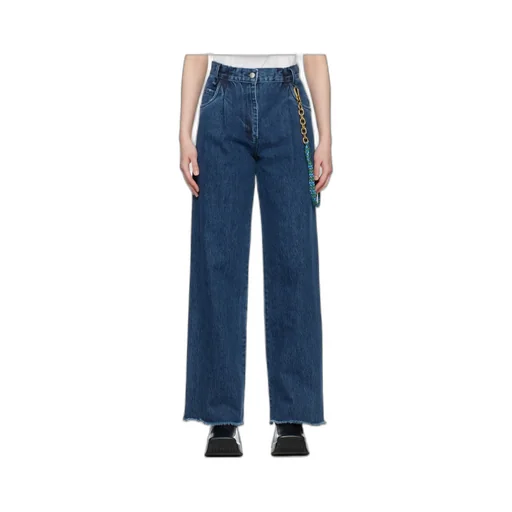Belt-Lined Denim Trousers