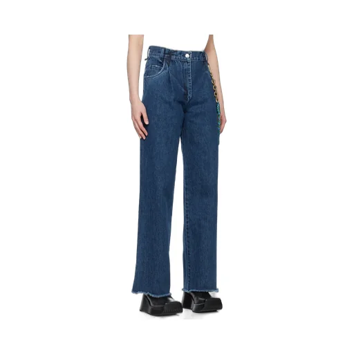 Belt-Lined Denim Trousers