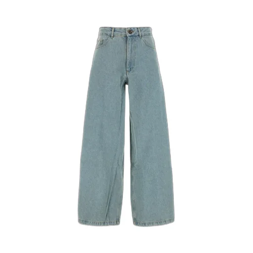 Wide-Leg Denim Trousers