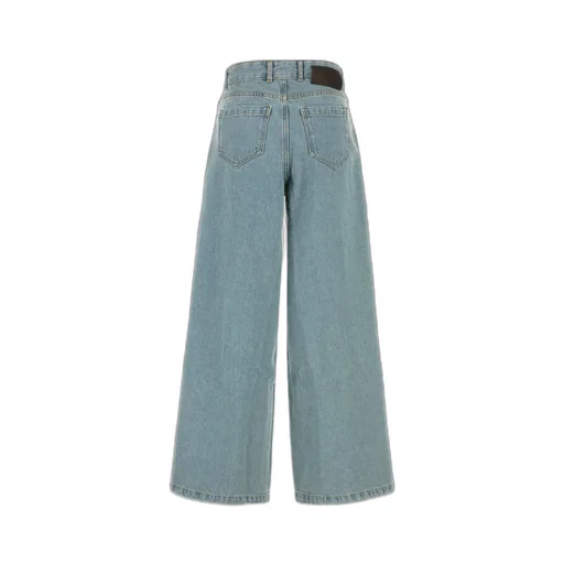 Wide-Leg Denim Trousers