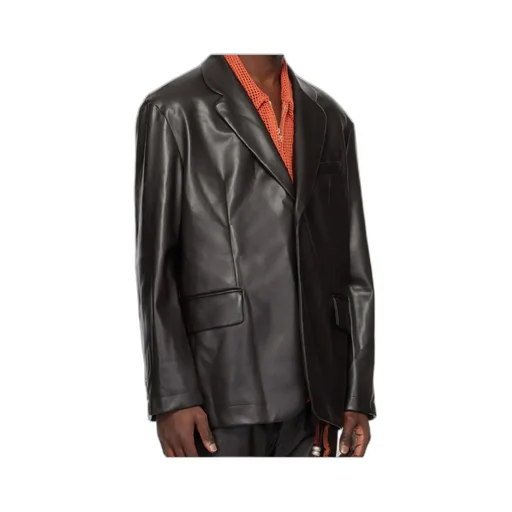 Button Leather Jacket