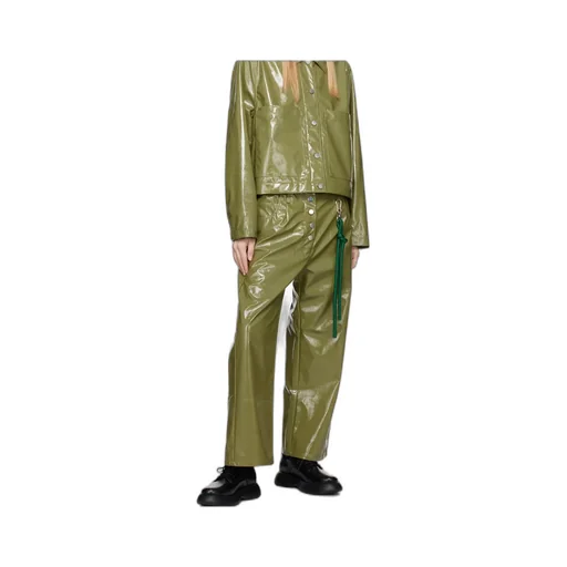 Wide-Leg Glossy Pants