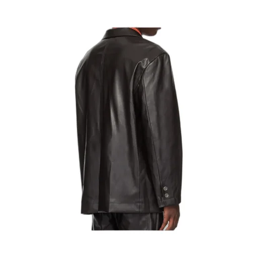 Button Leather Jacket