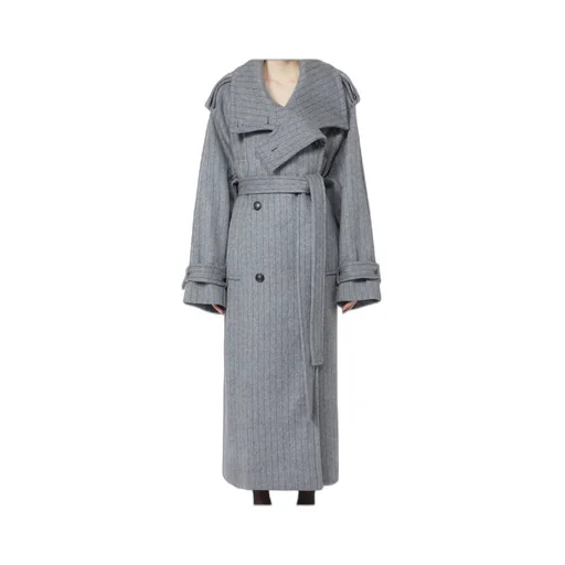 Arold Striped Belted Coat