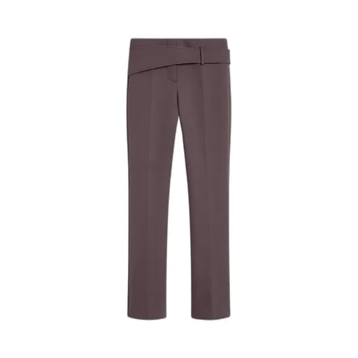 Slim Trousers With Asymmetrical Belt