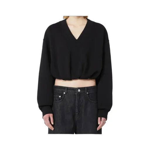 V-Neck Cropped Sweatshirt