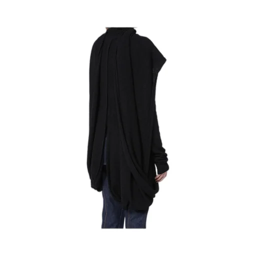 High-Neck Front Slit Knitted Jumper