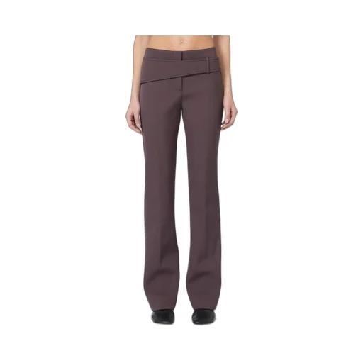 Slim Trousers With Asymmetrical Belt