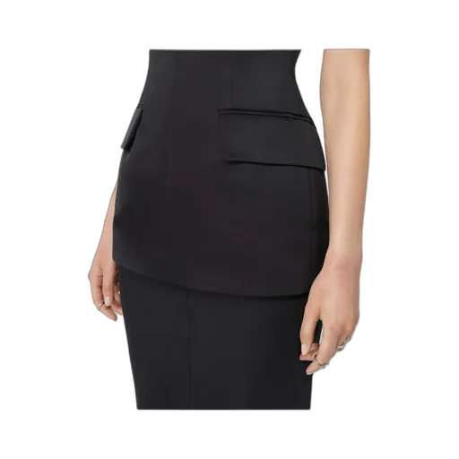 Long Bi-Material Dress
