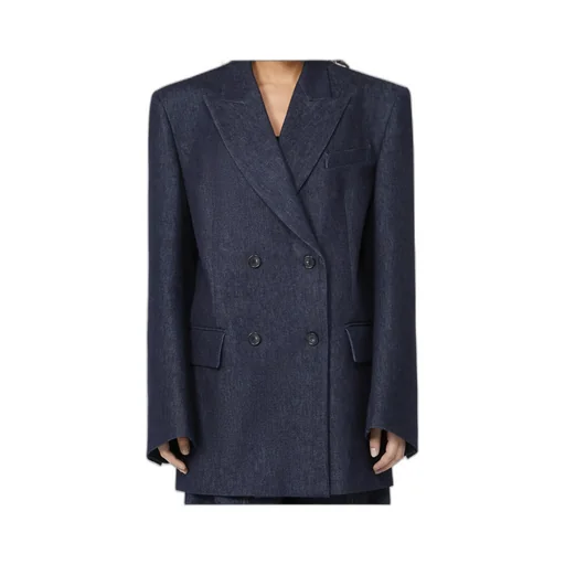 Wide-Fit Denim Blazer