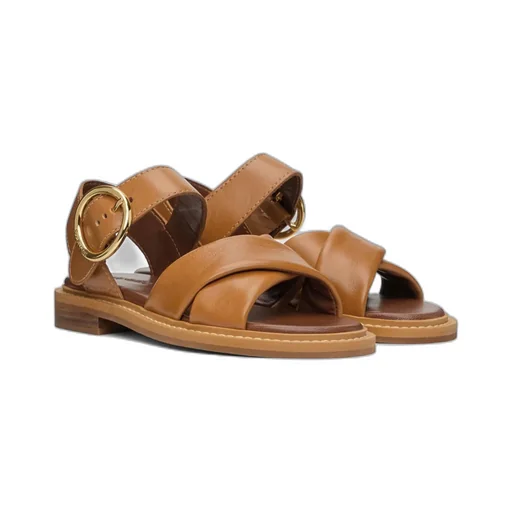 Lyna Cross-Strap Flat Sandals