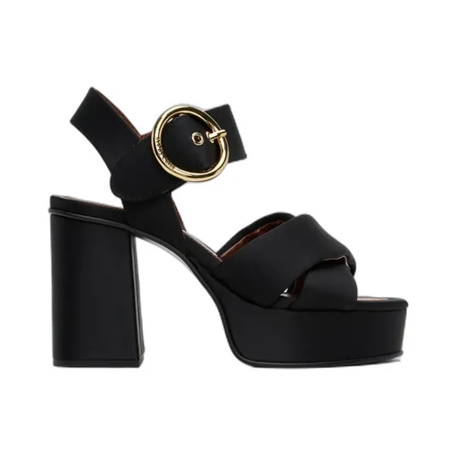 Lyna Cross-Strap High-Heeled Sandals