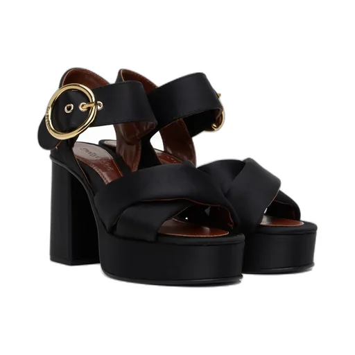 Lyna Cross-Strap High-Heeled Sandals