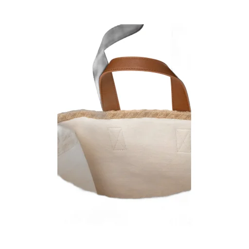 Logo Patch Straw Tote Bag