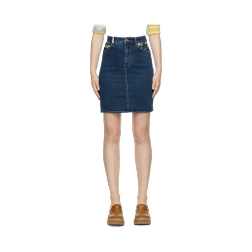 Logo Denim Skirt