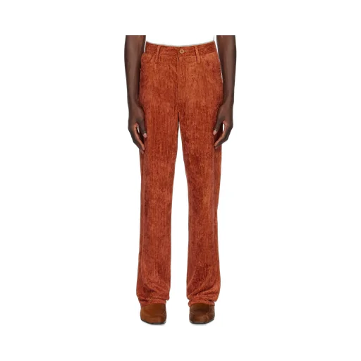 Straight-Leg Flared Viscose Corduroy Trousers