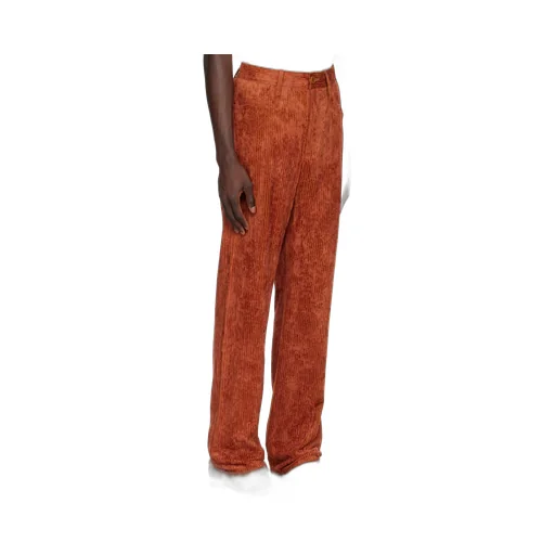 Straight-Leg Flared Viscose Corduroy Trousers